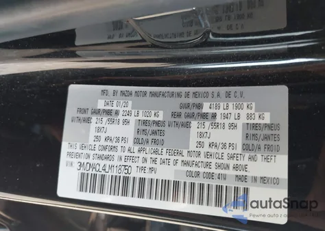 2020 Mazda Cx-30 Select Package from USA, damaged, VIN 3MVDMACL4LM118750
